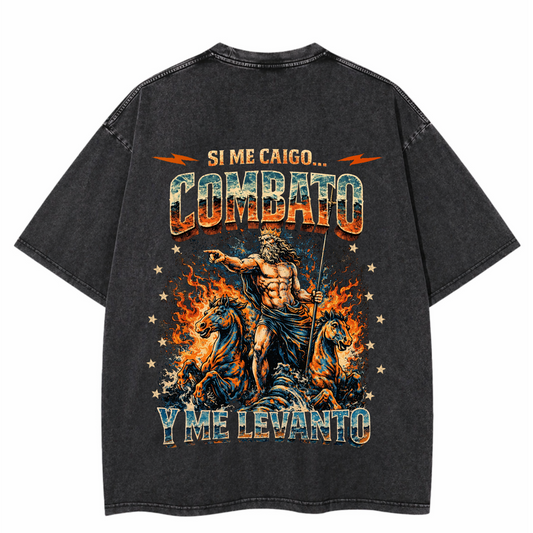COMBATO Y ME LEVANTO WASHED T-SHIRT
