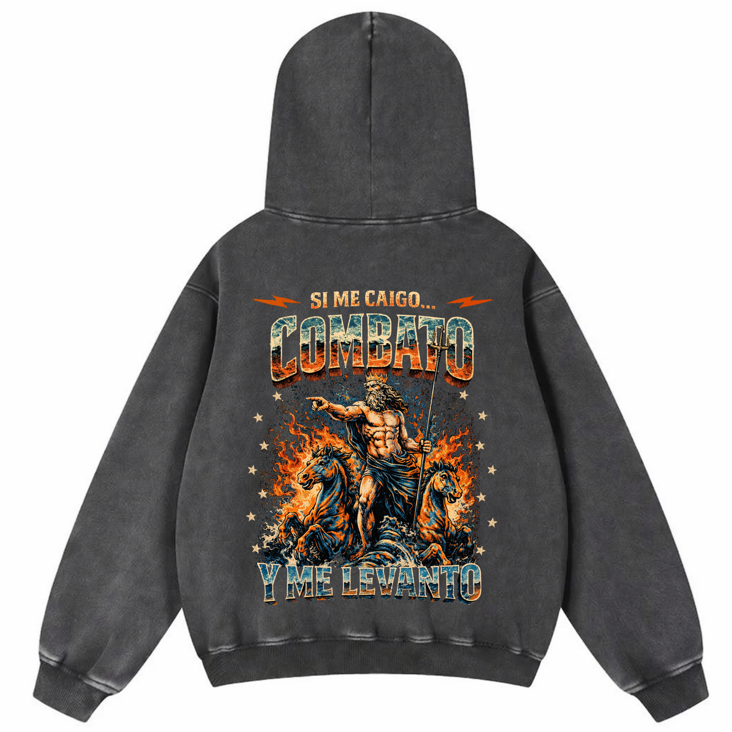 COMBATO Y ME LEVANTO WASHED HOODIE
