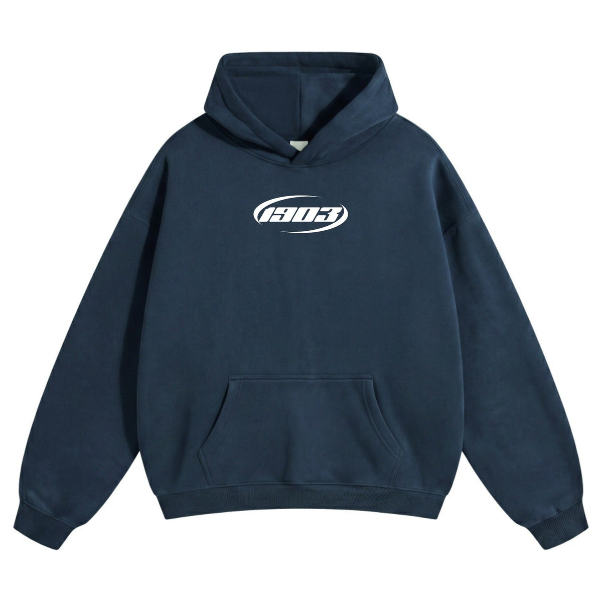 Sudadera con capucha Calderón azul marino (delante)