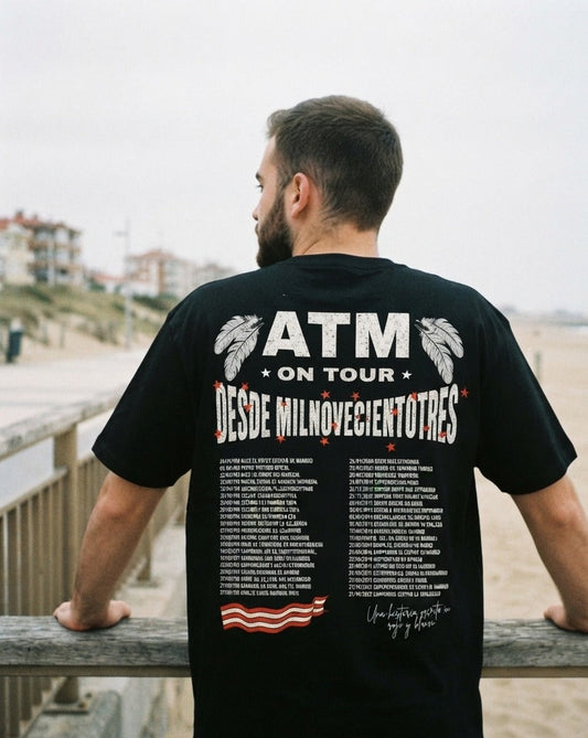 Camiseta ATM On Tour negra puesta, aficionado