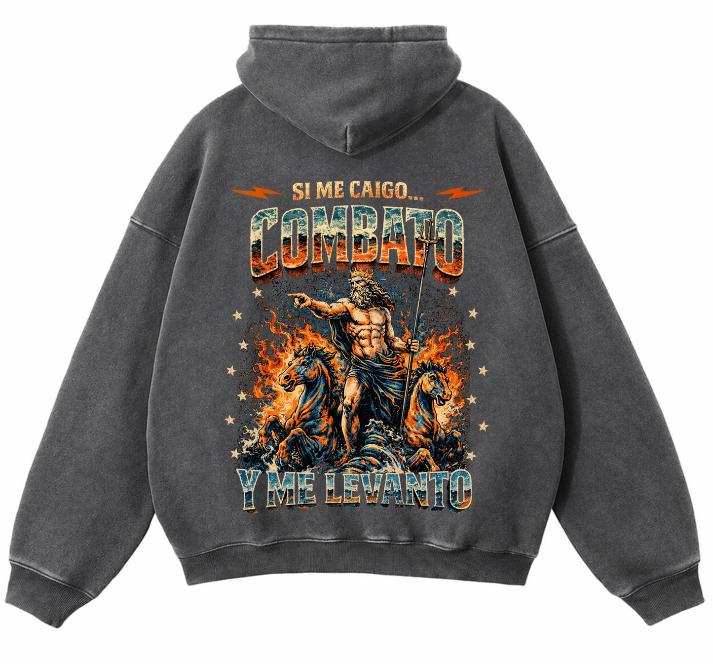 COMBATO Y ME LEVANTO WASHED HOODIE