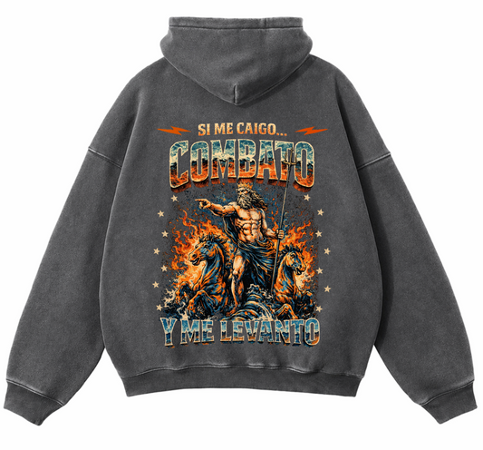 COMBATO Y ME LEVANTO WASHED HOODIE