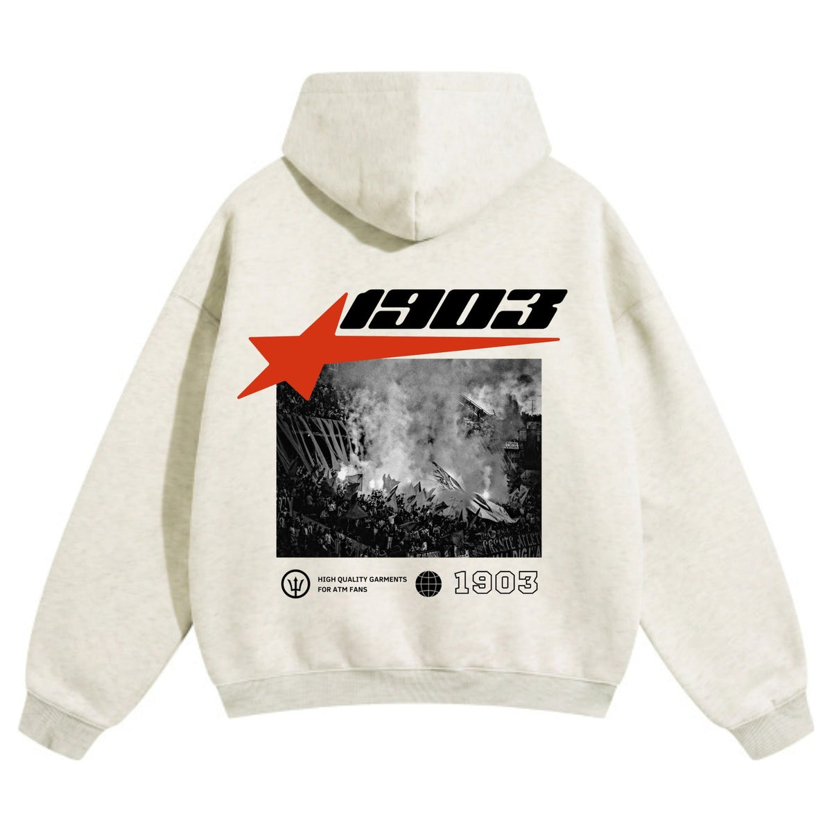 Sudadera con capucha Afición crema