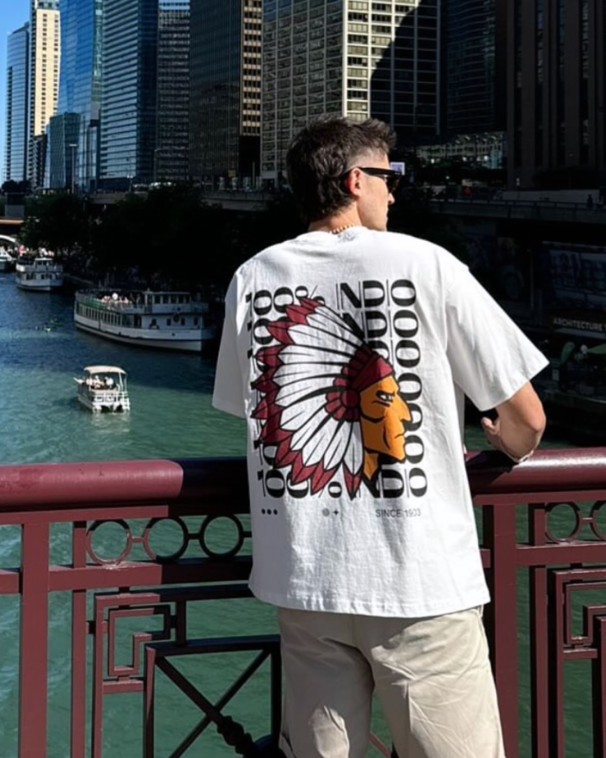Camiseta 100% Indio blanca puesta