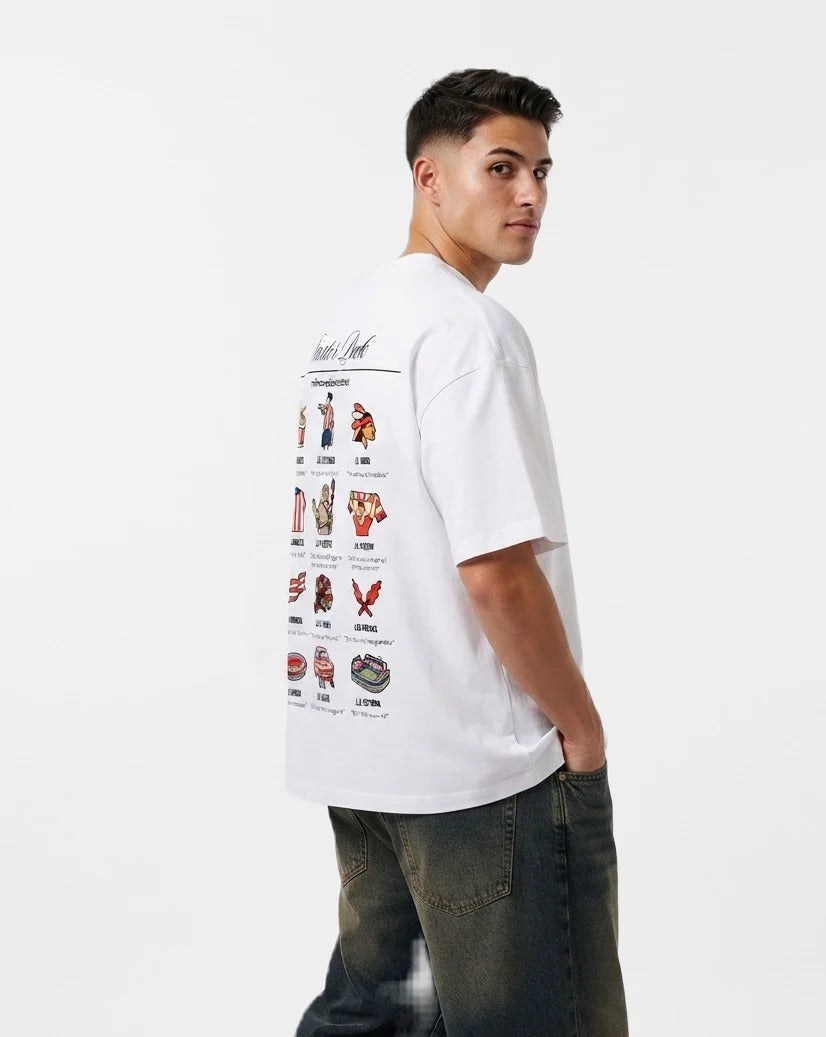 Camiseta ATM Starter Pack blanca puesta, estudio