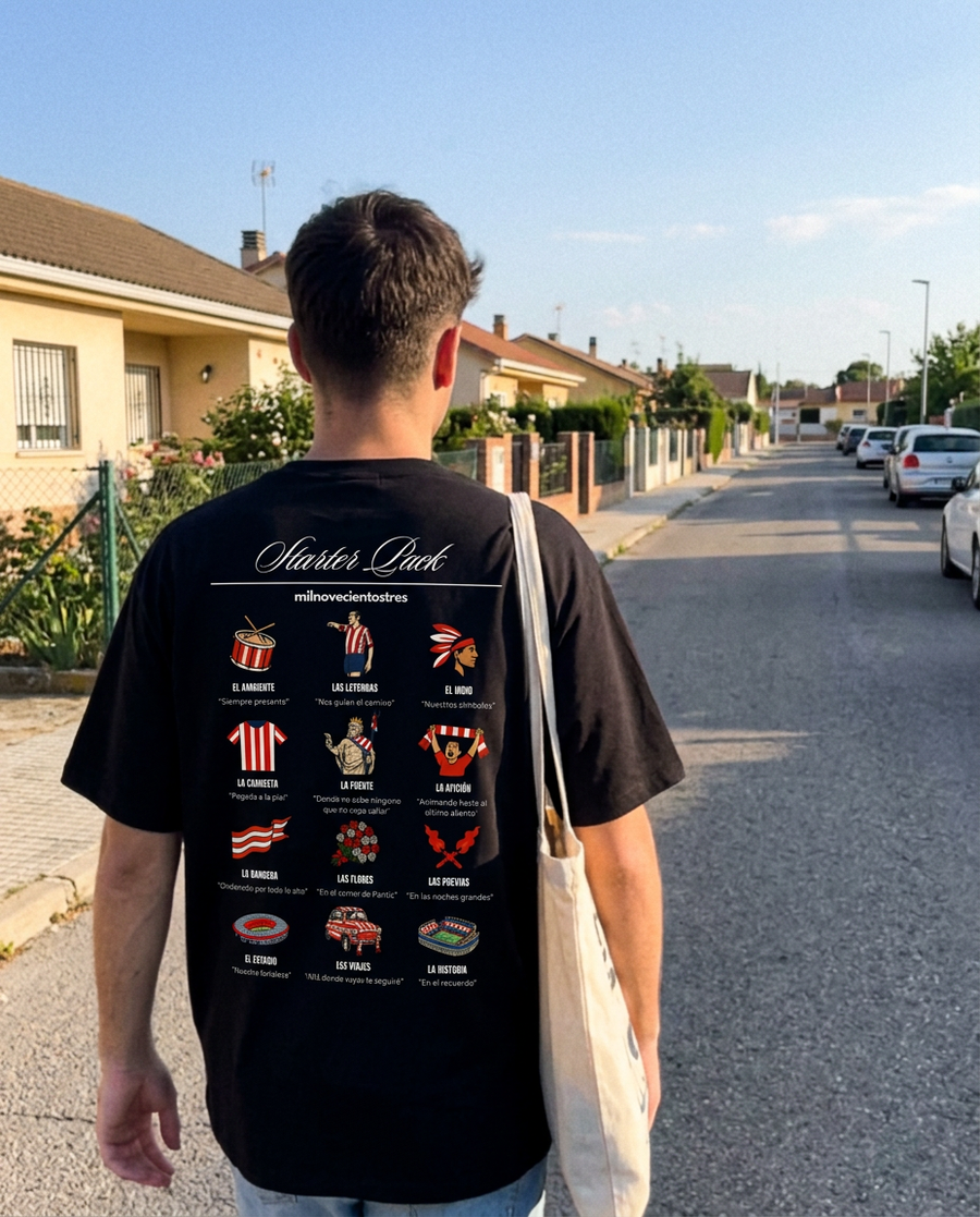 Camiseta ATM Starter Pack negra puesta, aficionado